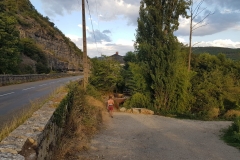 The entry is right next to the street